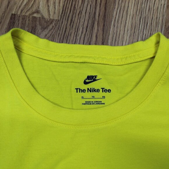 NIKE 100% COTTON T-SHIRT YELLOW & WHITE Sz X-LARGE, XL - Picture 3 of 4